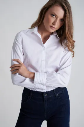 100% cotton shirt with pintucks cuffs