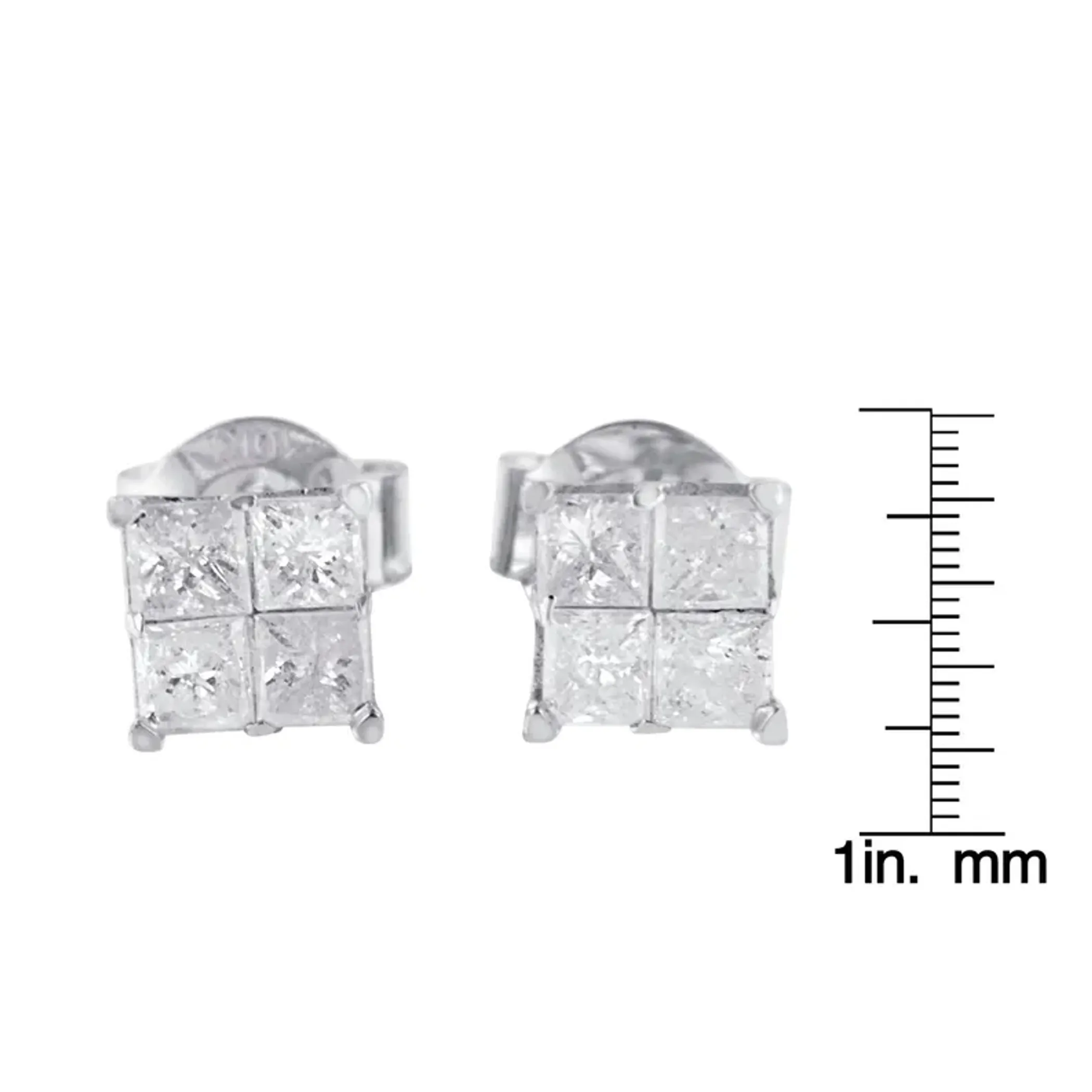 10k White Gold Diamond Stud Earrings (0.60 cttw, I-J Color, I2-I3 Clarity)