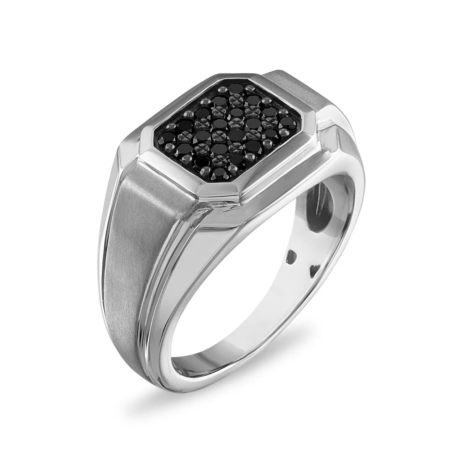 1/2 CTW Treated Black Diamond Ring in Sterling Silver