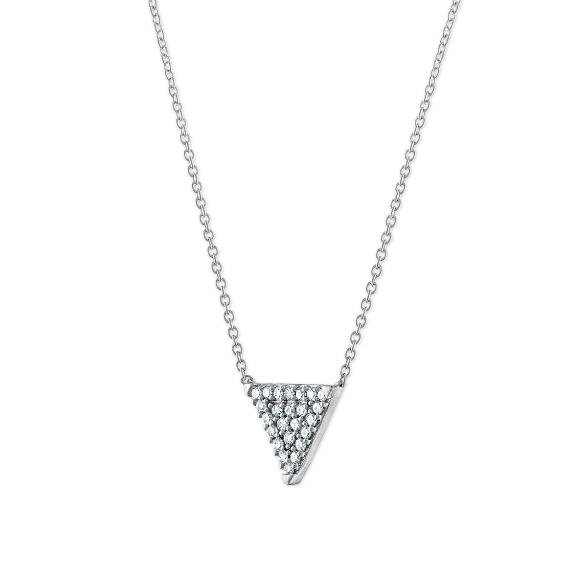 1/4 CTW Diamond Fashion Triangle Shaped 18-inch Necklace in 10KT White Gold