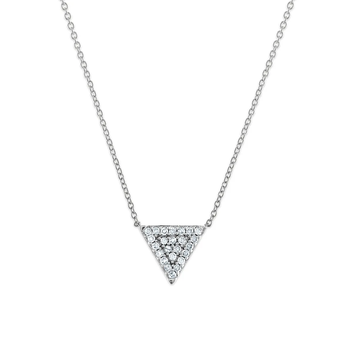 1/4 CTW Diamond Fashion Triangle Shaped 18-inch Necklace in 10KT White Gold