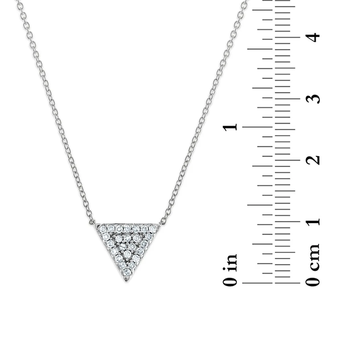 1/4 CTW Diamond Fashion Triangle Shaped 18-inch Necklace in 10KT White Gold