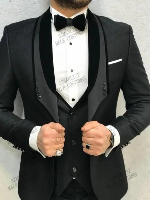 2020 Men's Suit Fashion Formal Business Slim Fit 3-Pieces White Blazers Burgundy Pant Men's Tuxedo Wedding Men Suits Groom Suit