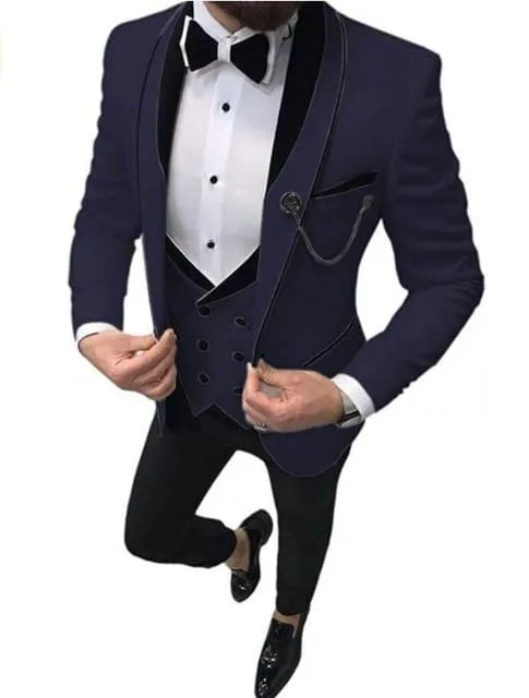 2020 Men's Suit Fashion Formal Business Slim Fit 3-Pieces White Blazers Burgundy Pant Men's Tuxedo Wedding Men Suits Groom Suit