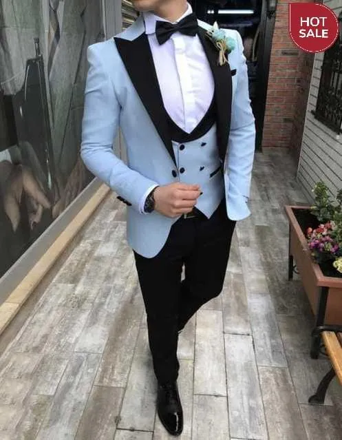 2020 Newest Fashion Navy Blue Business Mens Suits Wedding Suits For Men Slim Fit Tuxedos 3 Piece