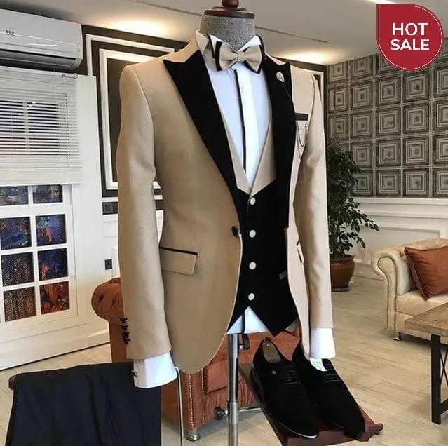 2020 Newest Fashion Navy Blue Business Mens Suits Wedding Suits For Men Slim Fit Tuxedos 3 Piece