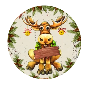 #21 Moose Sign, Winter Sign, Wreath Center, Wreath Attachment