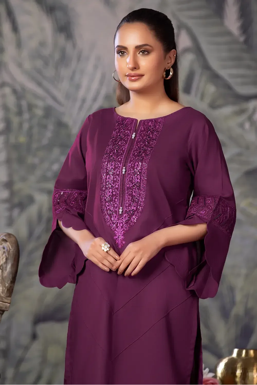 2PC Embroidered Unstitched Cambric Suit KSTE-2862