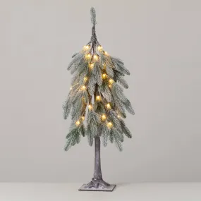 3' Lit Flocked Droopy Tree