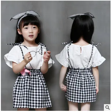 [363326] - Setelan Overall Anak Perempuan - Motif Tartan Ribbons