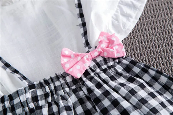 [363326] - Setelan Overall Anak Perempuan - Motif Tartan Ribbons