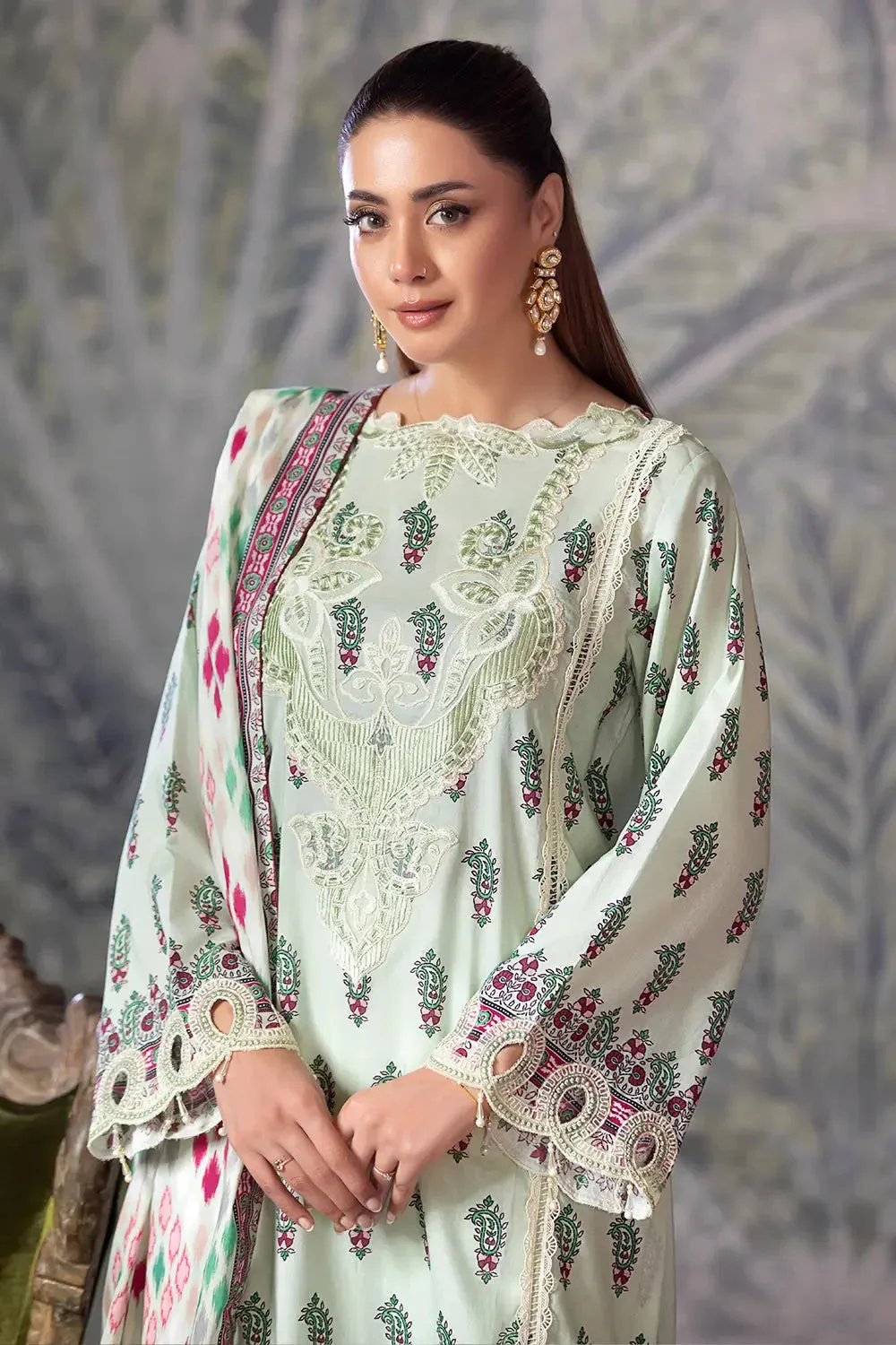 3PC Embroidered Unstitched Cambric Suit KCCE-2843