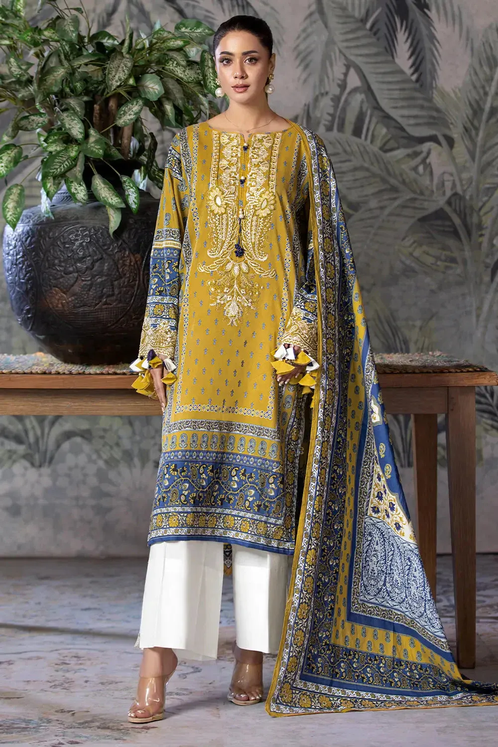 3PC Embroidered Unstitched Cambric Suit KCCE-2846