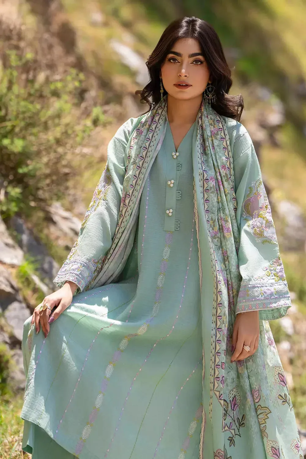 3PC Embroidered Unstitched Cambric Suit KSDE-2821