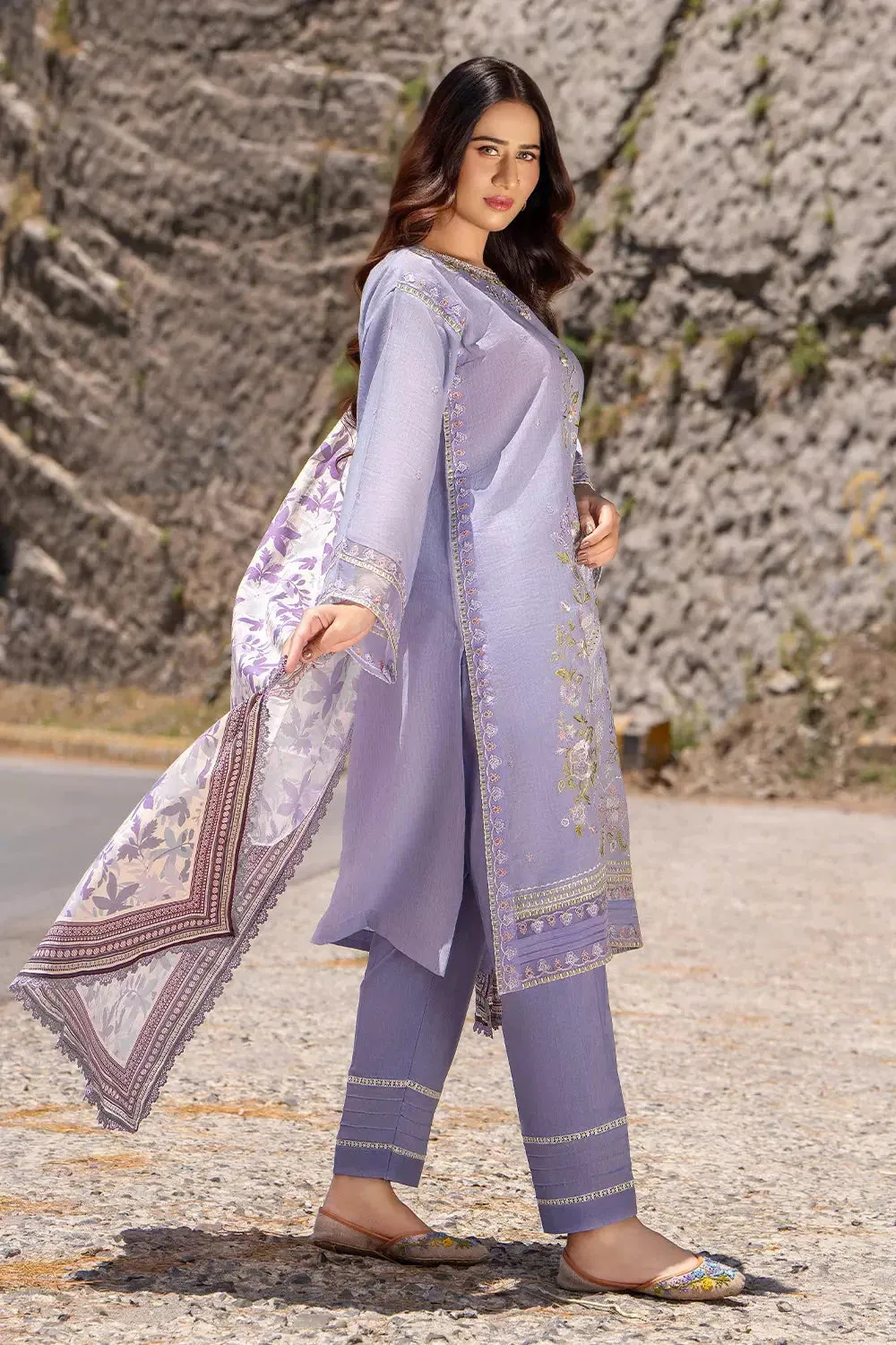 3PC Embroidered Unstitched Cambric Suit KSDE-2825