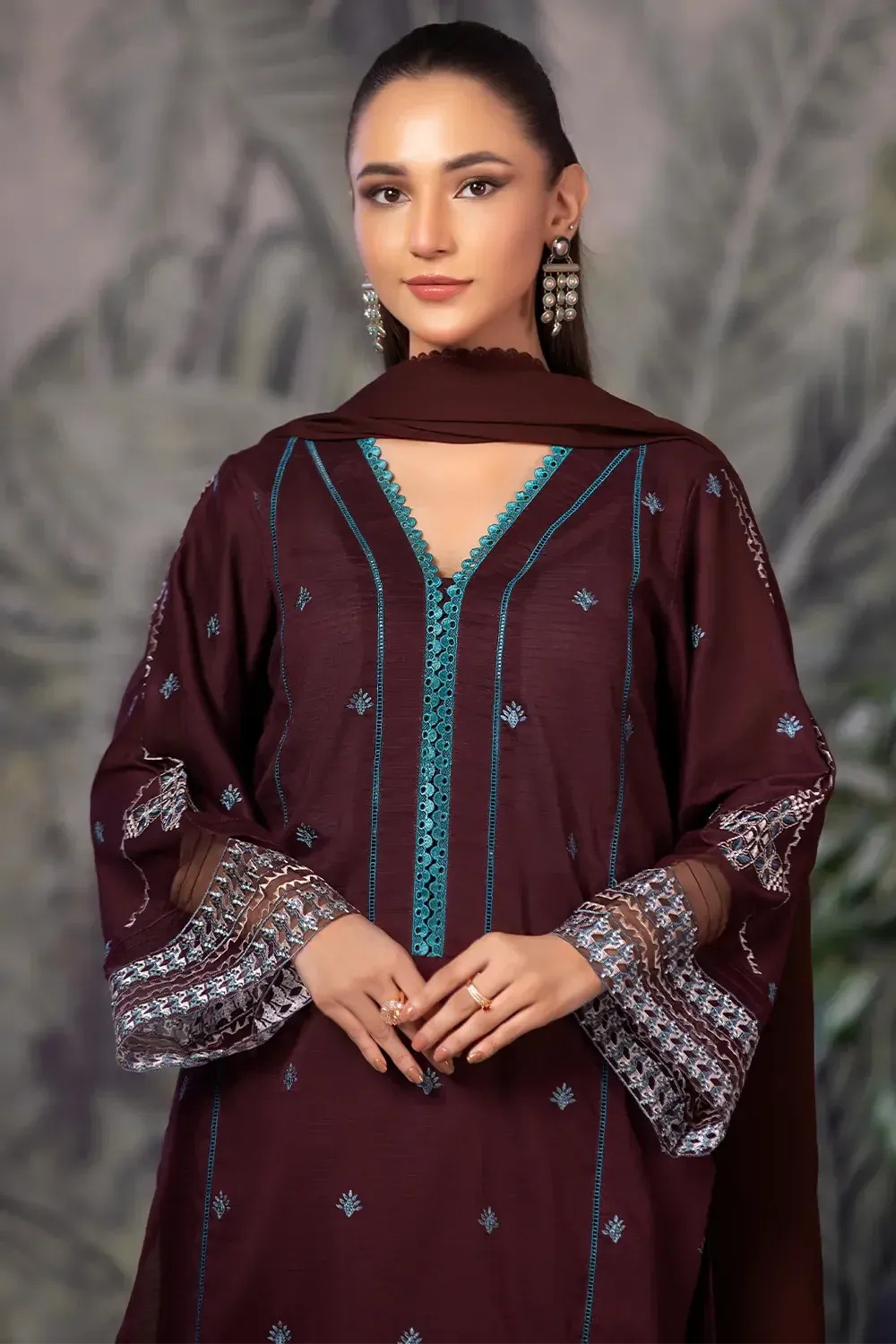 3PC Embroidered Unstitched Cambric Suit KSDE-2835