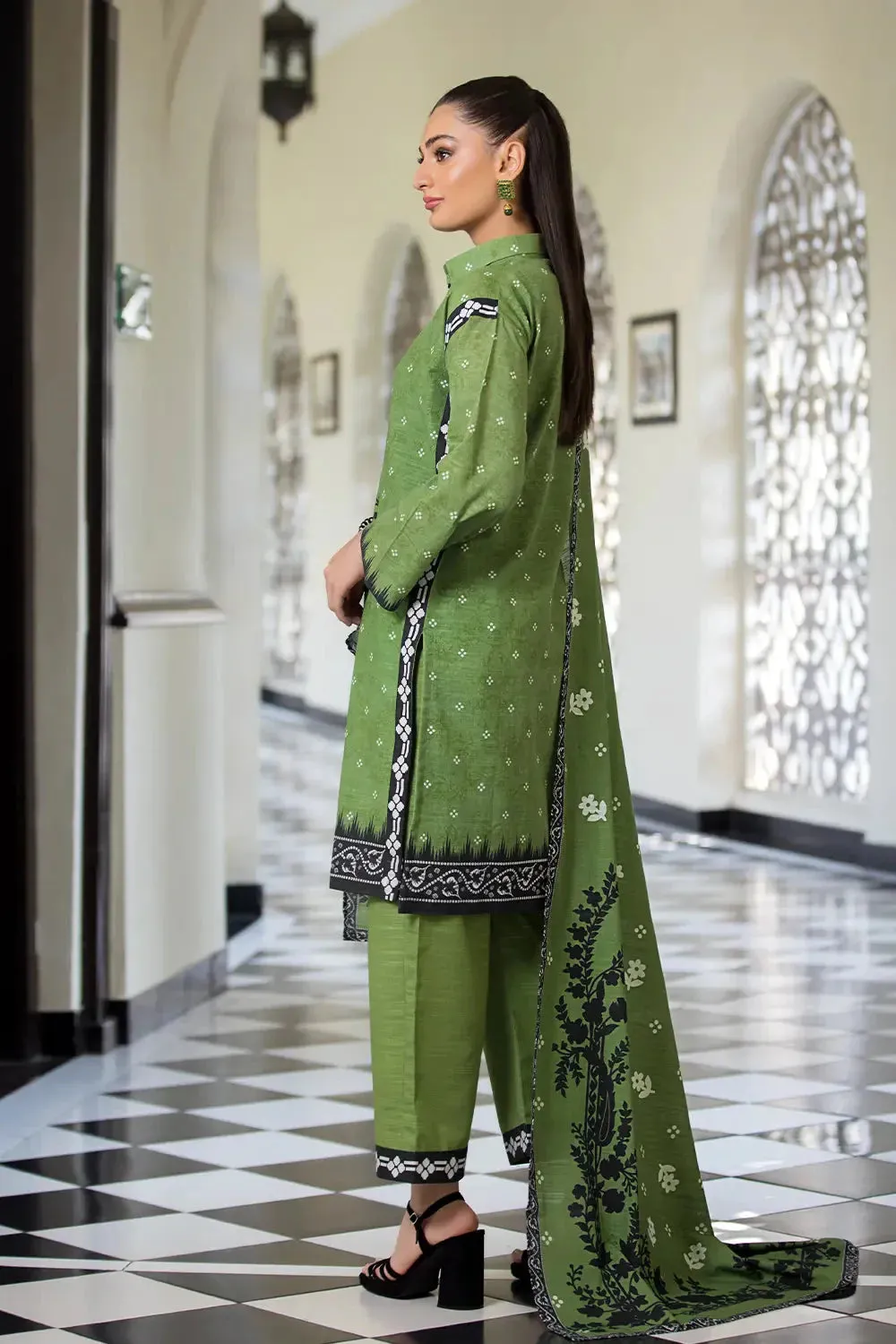 3PC Printed Unstitched Khaddar Suit KKH-2872