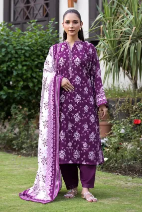 3PC Printed Unstitched Khaddar Suit KKH-2876