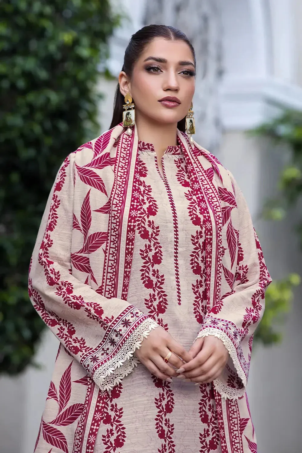 3PC Printed Unstitched Khaddar Suit KKH-2892