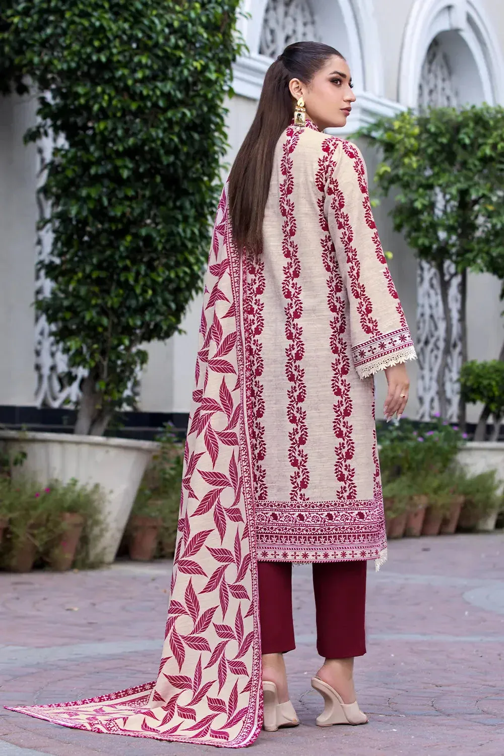 3PC Printed Unstitched Khaddar Suit KKH-2892