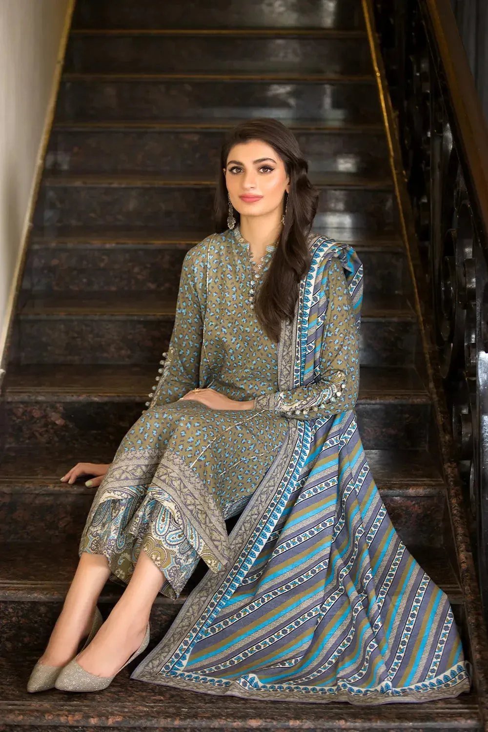 3PC Printed Unstitched Khaddar Suit KKH-2902