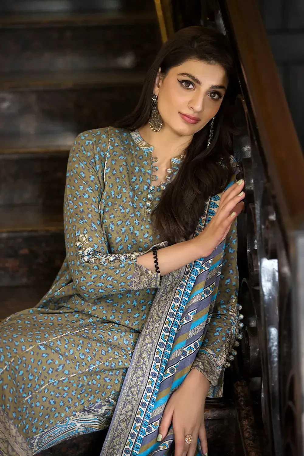 3PC Printed Unstitched Khaddar Suit KKH-2902