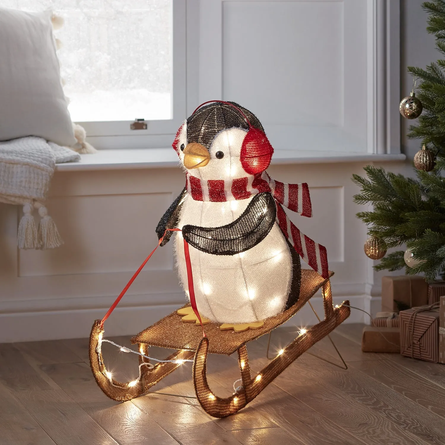 66cm Sledging Penguin Christmas Figure