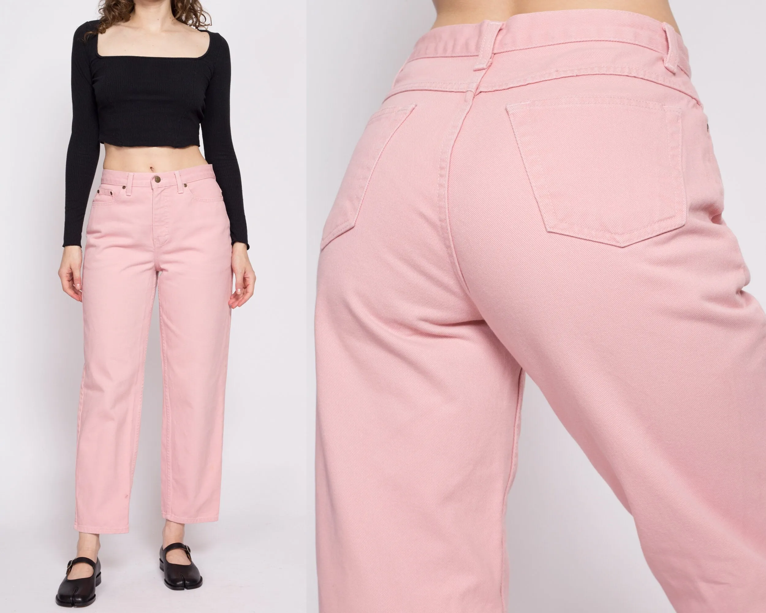 90s Blush Pink High Waisted Jeans - Petite Medium, 28.5"