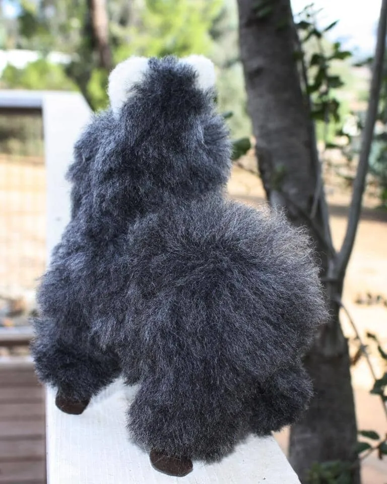 9" Standing Fur Alpaca Toy