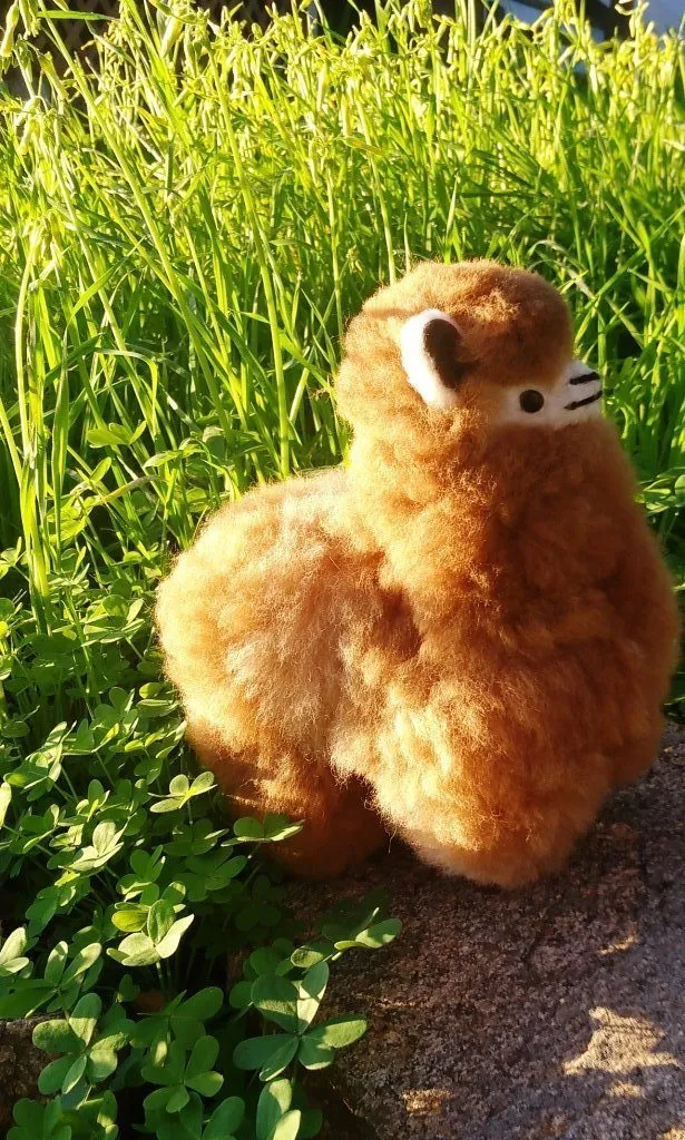 9" Standing Fur Alpaca Toy