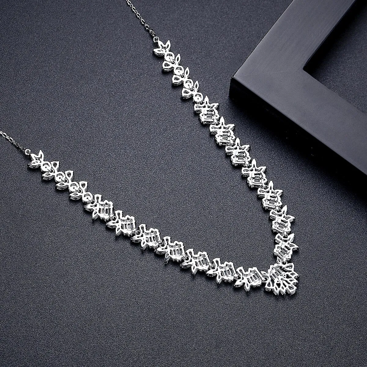 AAA Cubic Zirconia Earring Necklace Jewelry Sets for Women Luxury Crystals Accessories