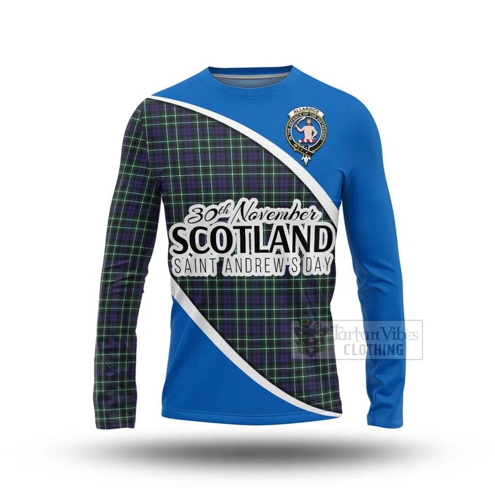 Allardice Family Crest Tartan Long Sleeve T-Shirt Celebrate Saint Andrew's Day in Style