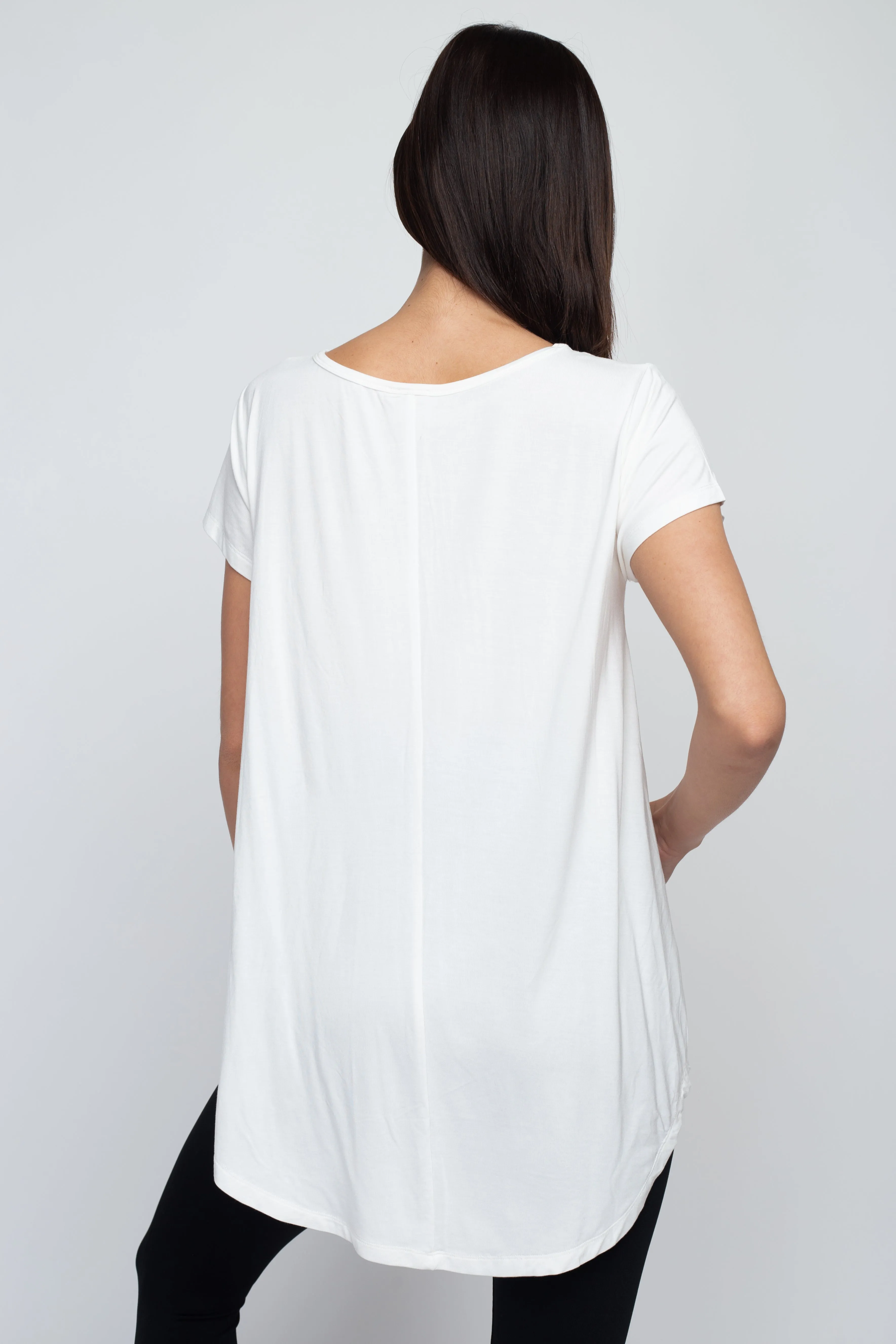 Allison Short Sleeve Pleat Hem Top