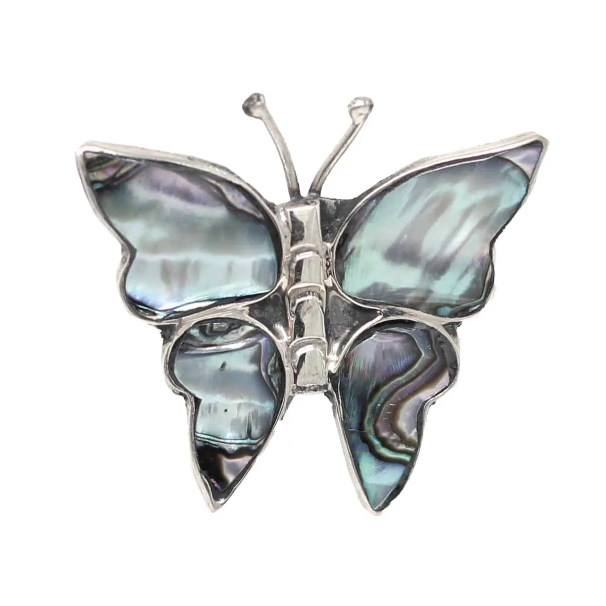 Alpaca Silver Abalone Butterfly Pin Artisana