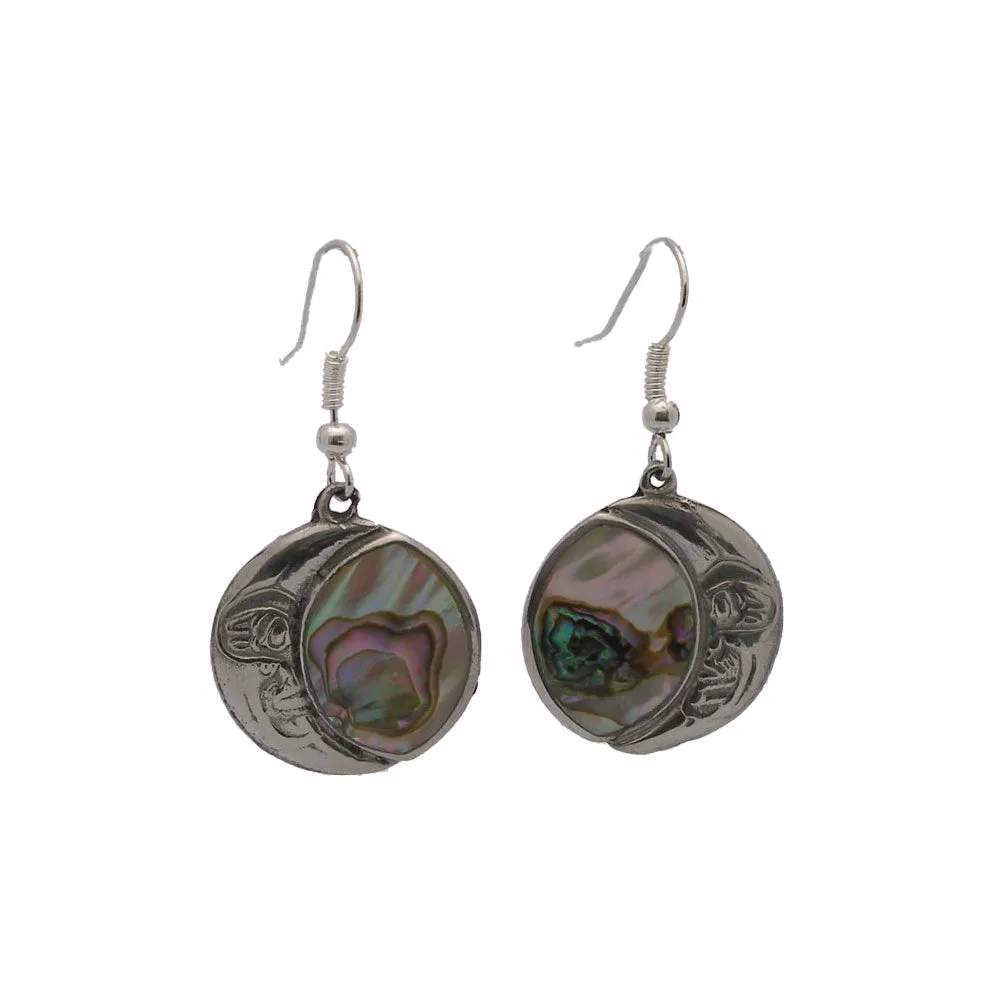 Alpaca Silver Open Abalone Drop Earrings Artisana