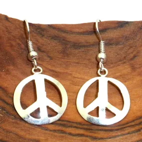 Alpaca Silver Peace Symbol Earrings Artisana