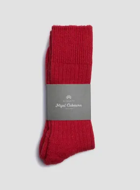 Alpaca Wool Sock in Red