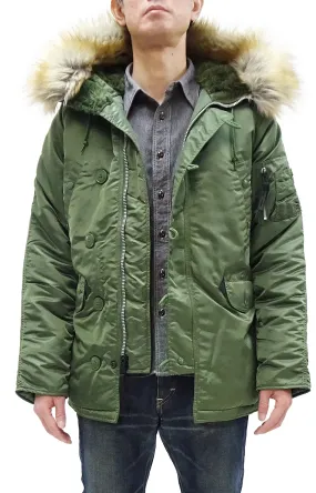 Alpha Industries N-3B Parka 20094 Men's Modern Fit Military Inspired Thigh-Length Padded Nylon Hooded Coat Jacket 20094-503 Vintage-Green