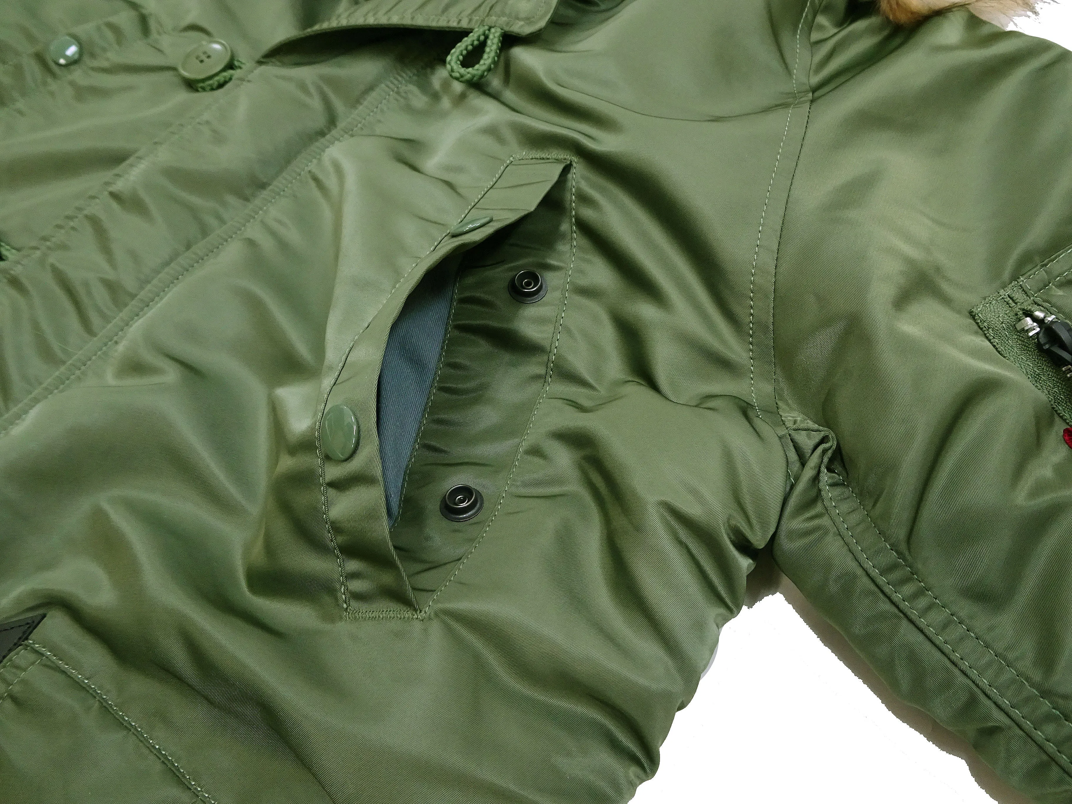 Alpha Industries N-3B Parka 20094 Men's Modern Fit Military Inspired Thigh-Length Padded Nylon Hooded Coat Jacket 20094-503 Vintage-Green