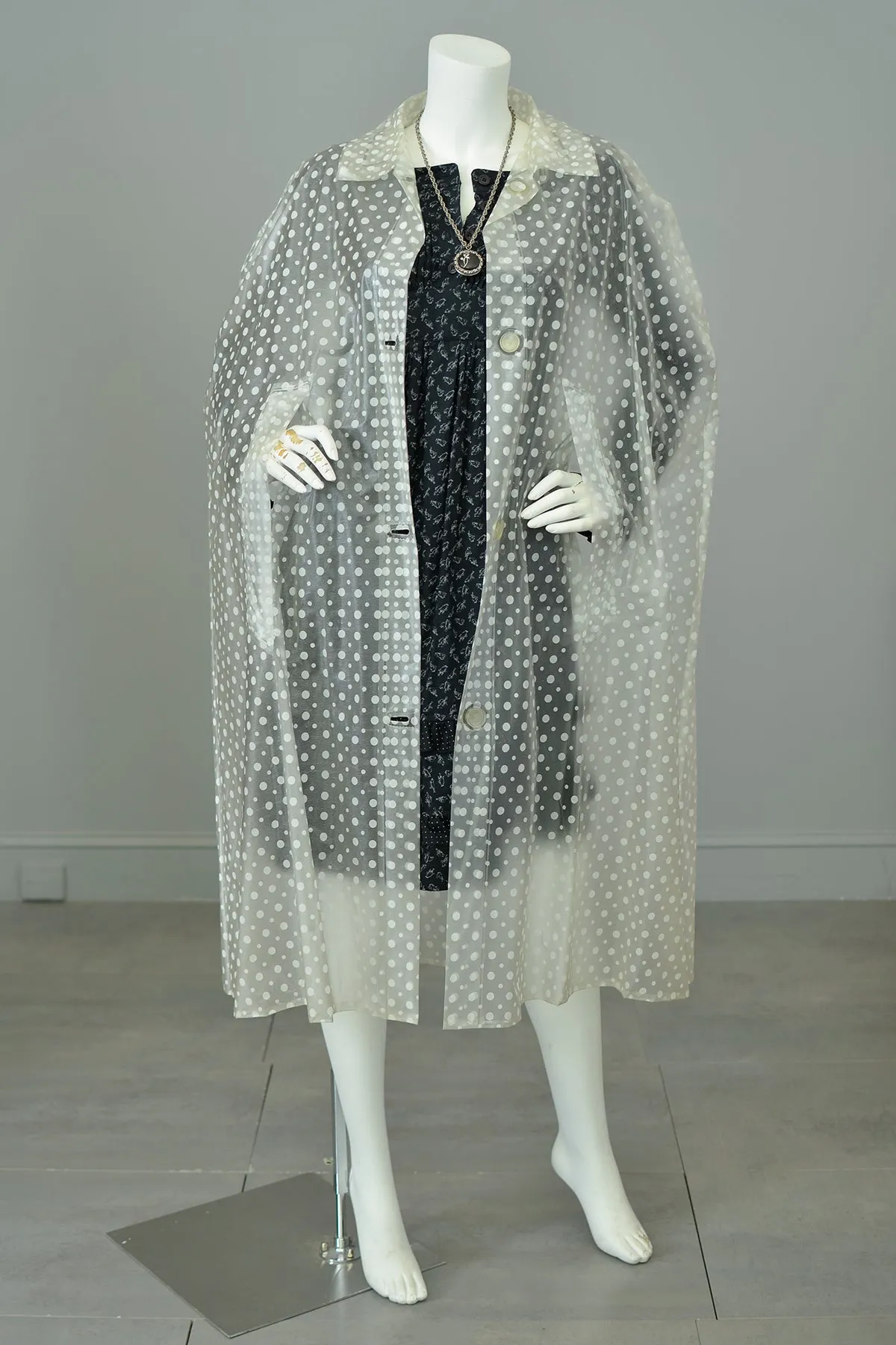 Amazing 1960s Plastic Polka Dot Rain Cape