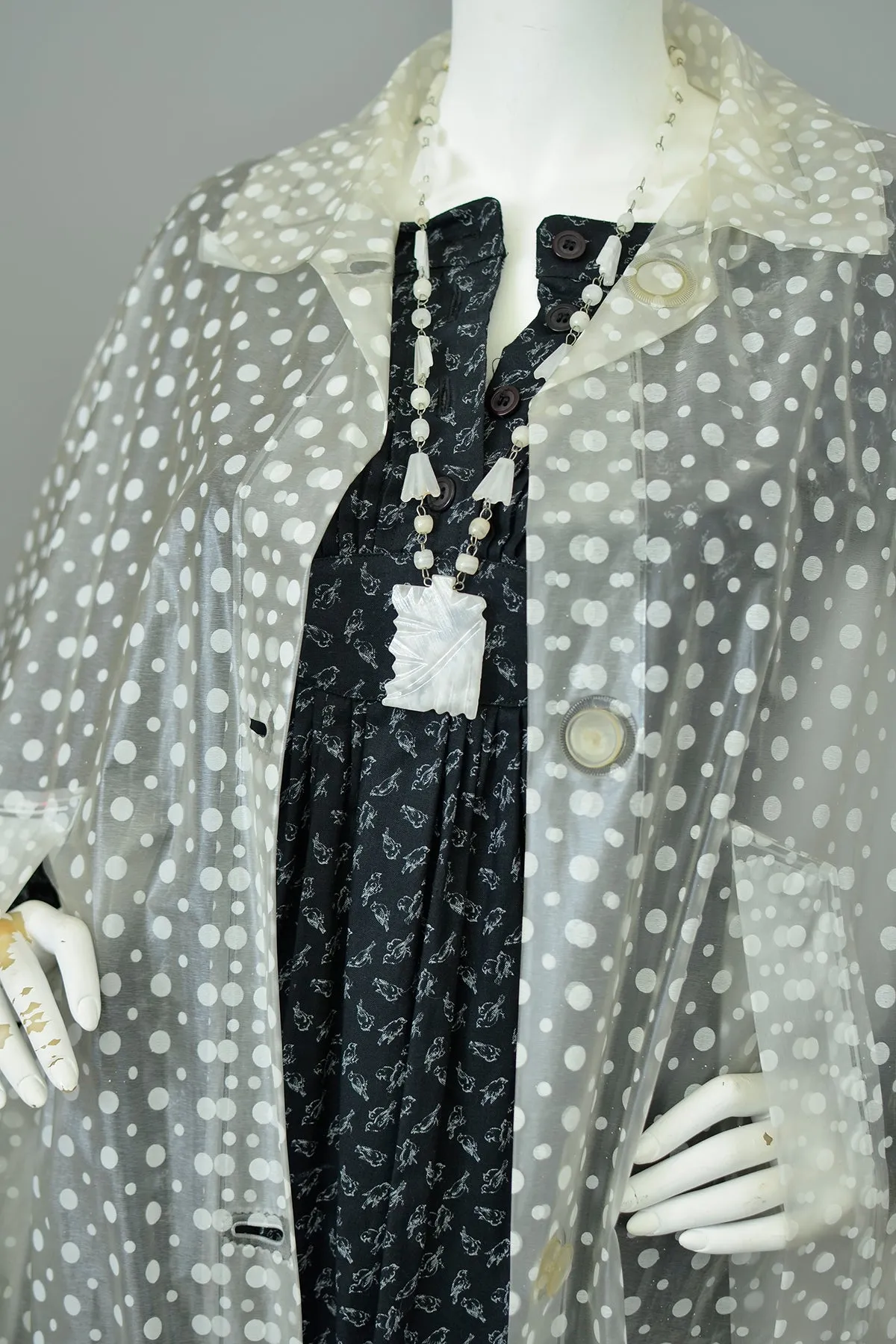 Amazing 1960s Plastic Polka Dot Rain Cape