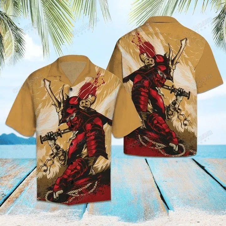 Amazing Red Samurai Hawaiian Shirt TY076010