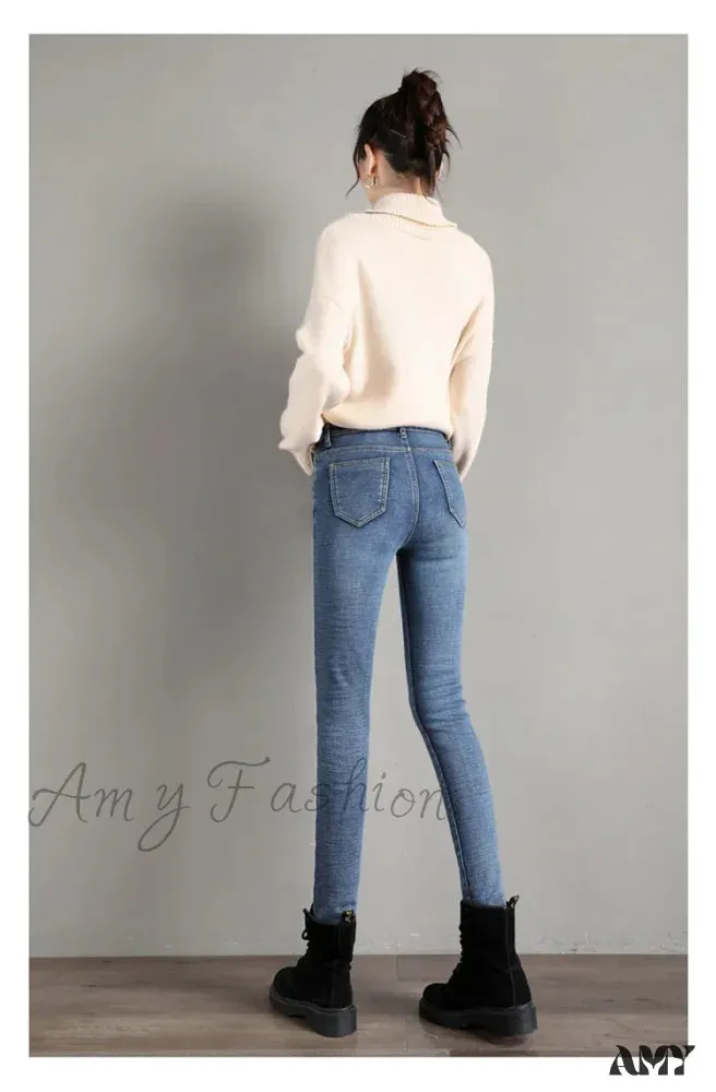 Amy Fashion - High Waist Skinny Korean Casual Stretch Woman Sexy Leggings Trousers Jean