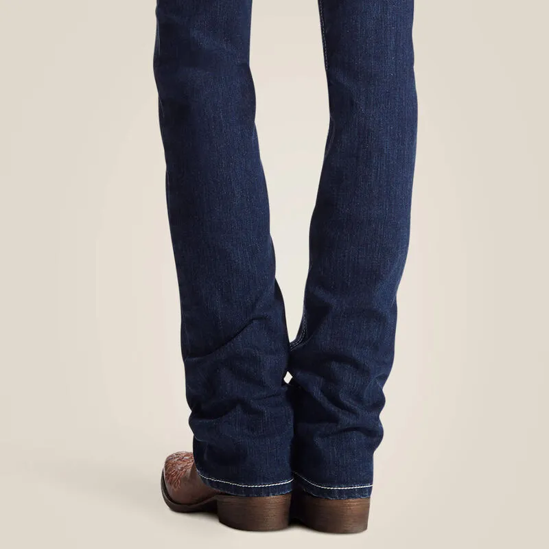 Ariat Ladies R.E.A.L. Mid Rise Stretch Icon Stackable Straight Leg Jean Style 10017216