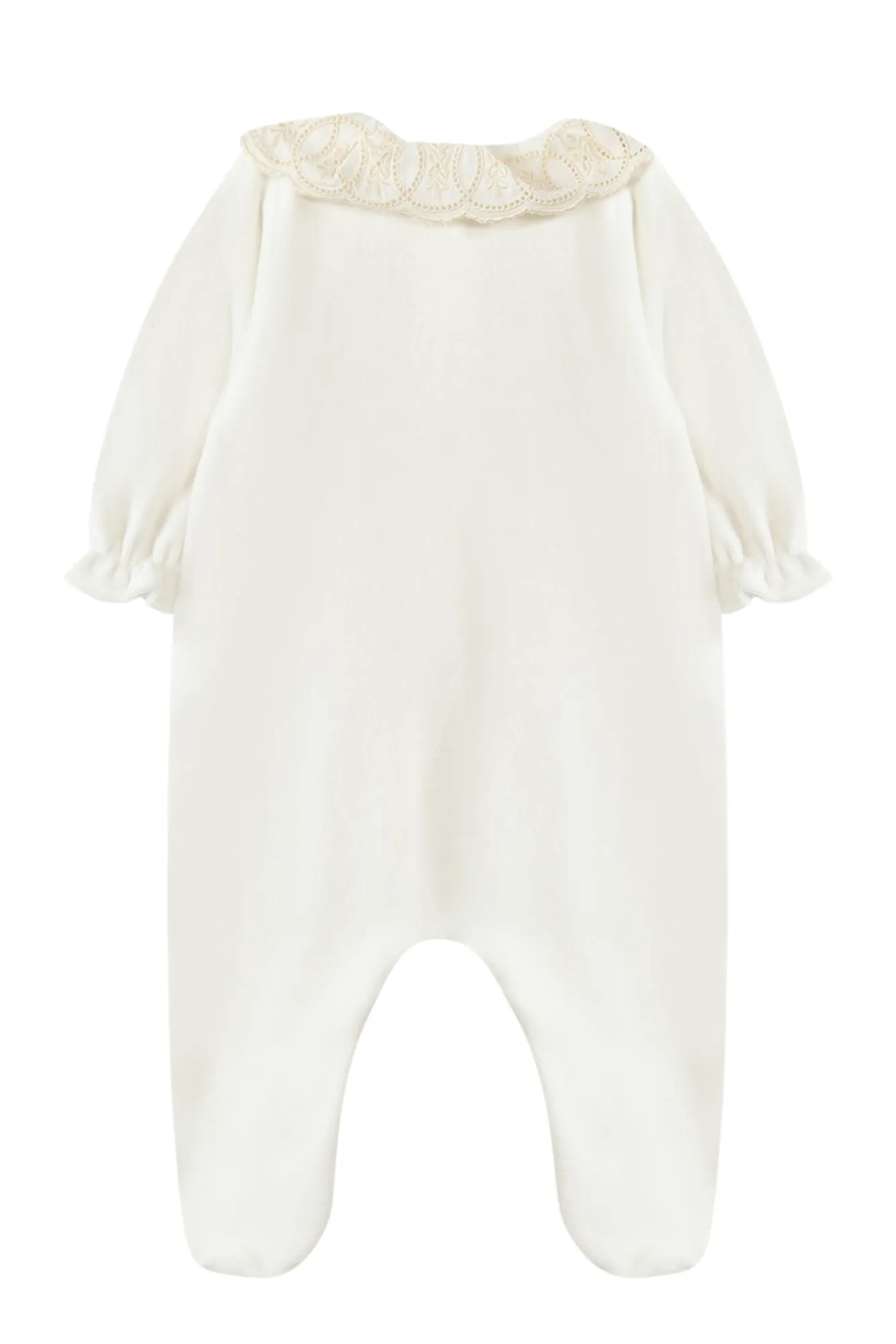 Babygrow - Mother-of-pearl Velour with Bow