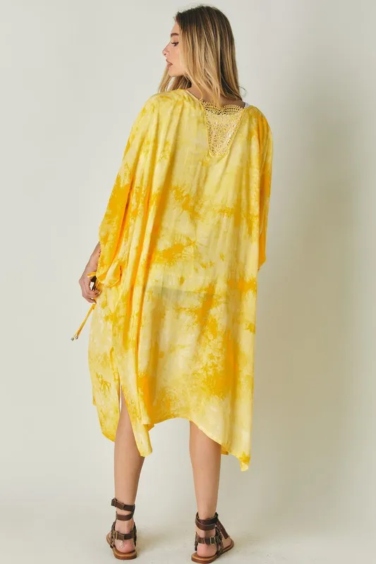 Beaming Tie Dye Kimono | Yellow