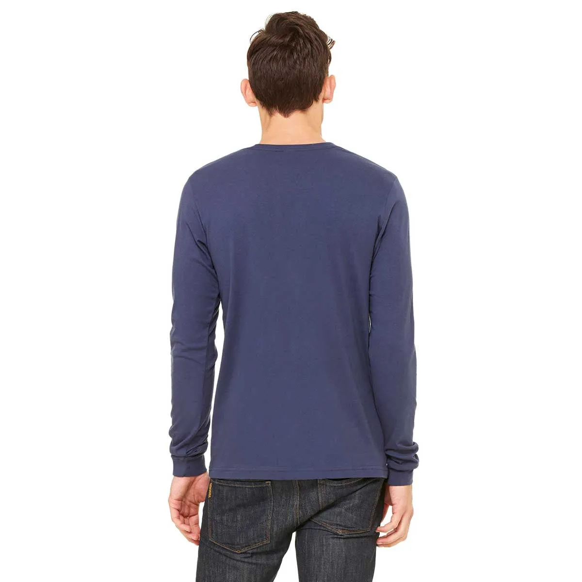 Bella   Canvas Men's Navy Jersey Long-Sleeve T-Shirt