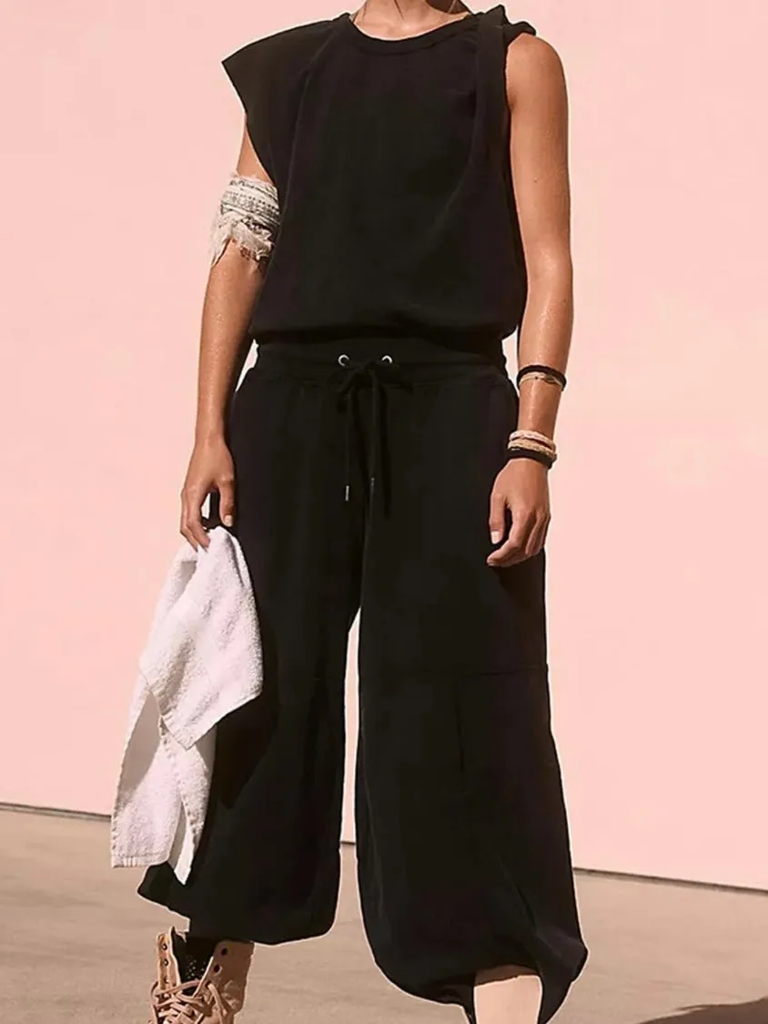 Black loose jumper overall