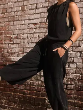 Black loose jumper overall