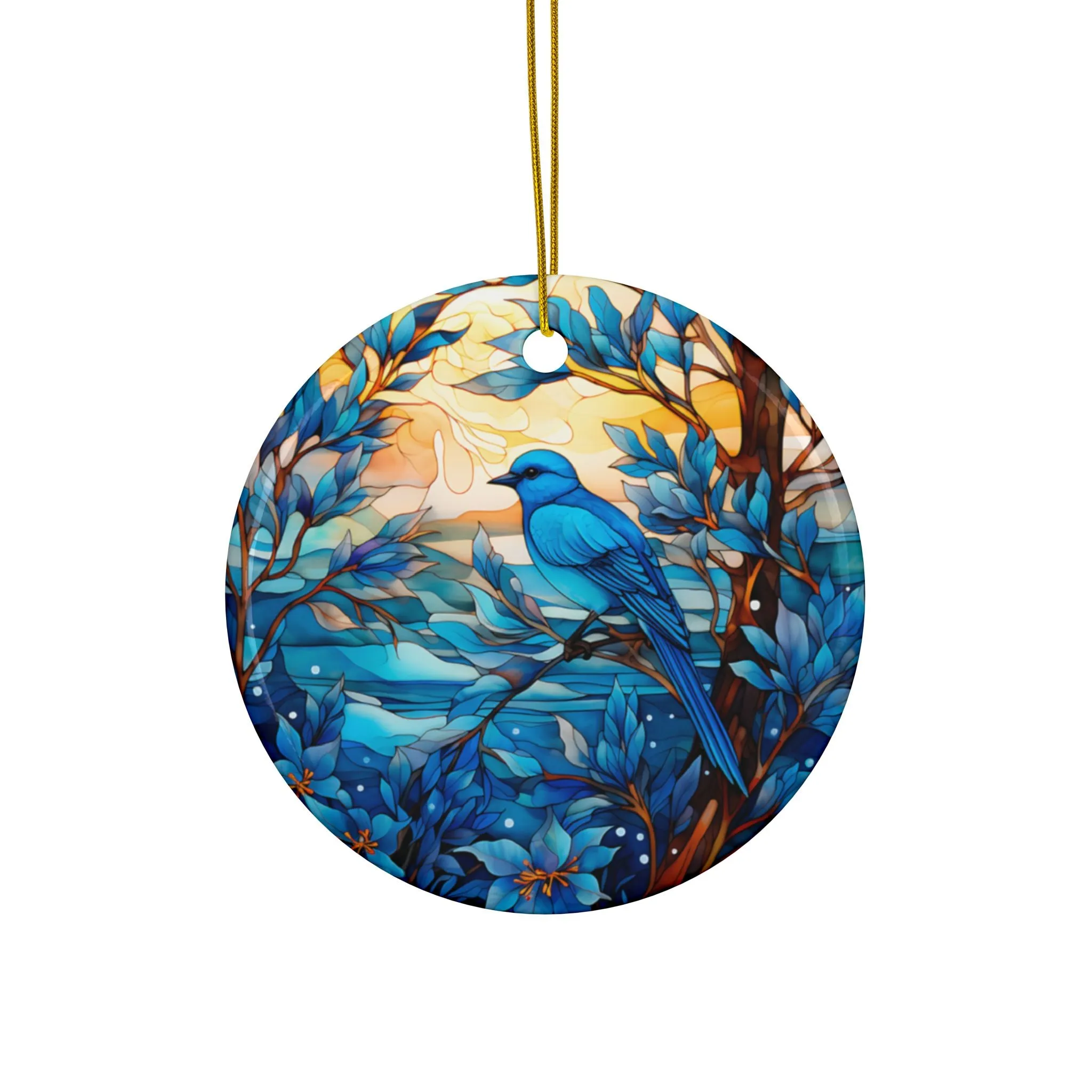 Blue Bird Ceramic Ornaments, 2-Side Print